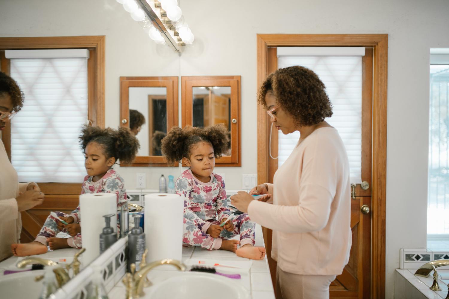 Family brushing teeth after learning what happens if a Will is not filed in California.